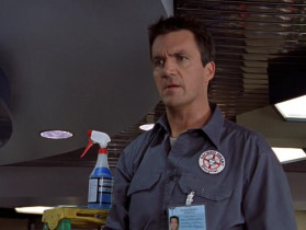 - How's it goin'?
- I'm a 37-year-old janitor. How d'you think it's going?
- There is nothing wrong with being a janitor.
- Really? Thank you, you've turned my life around. I'll tell my janitor wife and all our janitor kids that life is worth living. And that comes straight from our hero, Dr Whozits, Dr Nothing. No, seriously, come on. Come over to my humble house and point out things that are cheap.
