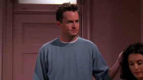 <b>Joey Tribbiani:</b> - Remember when they fought and broke up... and we were stuck here all night with no food? When Ross said "Rachel" at the wedding, I figured it'd happen again. So I hid this in here.
<b>Monica Geller:</b> - Candy bars, crossword puzzles...
<b>Phoebe Buffay:</b> - Mad Libs! Mine!
<b>Chandler Bing:</b> - Condoms?
<b>Joey Tribbiani:</b> - You don't know how long we'll be in here. We may have to repopulate the Earth.
<b>Chandler Bing:</b> - And condoms are the way to do that?