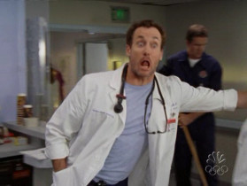 - I am gonna let Big Bob here give the first excuse.
- Blah, blah, blah. I'm not doing it.
- I'm caught on his collar!