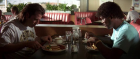 - Want some bacon?
- No, man, I don't eat pork.
- Are you Jewish?
- I ain't Jewish; I just don't dig on swine, that's all.
- Why not?
- Pigs are filthy animals. I don't eat filthy animals.
- Yeah, but bacon tastes good. Pork chops taste good.
- Sewer rat may taste like pumpkin pie, but I'd never know… 'cause I wouldn't eat the filthy motherfuckers. Pigs sleep and root in shit. That's a filthy animal. I ain't eatin' nothin' ain't got sense enough to disregard its own feces.