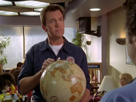 - Point to Iraq.
- Why do you keep a globe on your janitor cart?
- In case I get lost. I'll give you a hint. It's not the country shaped like a boot.
- That's Iraq.
- That's China.
- You're China.
- That's an outrageous accusation...
