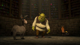 - Donkey, keep watch.
- Keep watch? Yeah, I'll keep watch. I'll watch that wicked witch come and whammy a world of hurt up your backside.