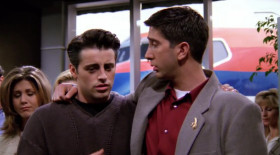 - I don't know what to say, Ross. Uh, it's a monkey.
- Just say what you feel, Joey.
- Marcel, I'm hungry.