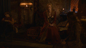 - When we were young, Jaime and I, we looked so much alike even our father couldn't tell us apart. I could never understand why they treated us differently. Jaime was taught to fight with sword and lance and mace, and I was taught to smile and sing and please. He was heir to Casterly Rock, and I was sold to some stranger like a horse to be ridden whenever he desired.
- You were Robert's queen.
- And you will be Joffrey's. Enjoy.