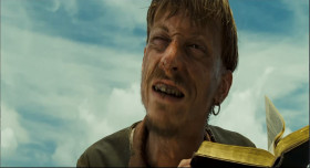 - I say it was Divine Providence what escaped us from jail.
- And I say it was me being clever. Ain't that right, poochie?
- Well, how'd you know it weren't Divine Providence what inspired you to be clever? Anyways, I ain't stealing no ship.
- It ain't stealing. It's salvaging. And since when did you care?
- Since we're not immortal no more. We gotta take care of our immortal souls.
- You know you can't read.
- It's the Bible. You get credit for trying.
- Pretending to read the Bible's a lie. That's a mark against...