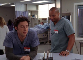 - You know, you didn't have to save me from Mrs. Cropper's husband. I could have handled him.
- How? By ramming your face into his fist over and over again?
- You can make jokes, but I did that to Paul Edwards in college, and who won that fight? He broke two knucles, but I only fractured one skull. Scoreboard, Turk. Scoreboard.