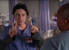 - You know, you didn't have to save me from Mrs. Cropper's husband. I could have handled him.
- How? By ramming your face into his fist over and over again?
- You can make jokes, but I did that to Paul Edwards in college, and who won that fight? He broke two knucles, but I only fractured one skull. Scoreboard, Turk. Scoreboard.