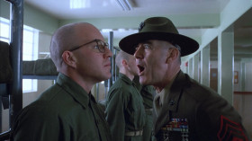 - What's your excuse?
- Sir, excuse for what, sir?
- I'm asking the fucking questions, private. Do you understand?
- Sir, yes, sir.
- Well, thank you very much. Can I be in charge for a while?
- Sir, yes, sir.
- Are you shook-up? Are you nervous?
- Sir, I am, sir.
- Do I make you nervous?
- Sir...
- Sir what? Were you about to call me an asshole?
- Sir, no, sir.
- How tall are you, private?
- Sir, 5'9", sir.
- Five-foot-9. I didn't know they stacked shit that high. You trying to squeeze an inch in on me somewhere?
- Sir, no, sir.
- Bullshit. It looks like the best part of you... ran down the crack of your mama's ass and ended up as a stain on the mattress. I think you've been cheated.
