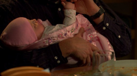 - How'd you get her  to sleep so quick? Are you that boring?
- I'm comforting.