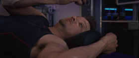 <b>Natasha Romanoff:</b> - You sure he's going to be okay? Pretending to need this guy really brings the team together.
<b>Helen Cho:</b> - There's no possibility of deterioration. The nano-molecular functionality is instantaneous. His cells don't know they're bonding with simulacrum.
<b>Bruce Banner:</b> - She is creating tissue.
<b>Helen Cho:</b> - If you brought him to my lab, the regeneration cradle could do this in twenty minutes.
<b>Tony Stark:</b> - Oh, he's flatlining. Call it. Time?
<b>Clint Barton:</b> - No, no, no I'm going to live forever. I'm gonna be made of plastic.