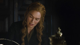 - Put the pen down, dear. We both know you're not writing anything.
- Ah, yes. The famously tart-tongued Queen of Thorns.
- And the famous tart, Queen Cersei.