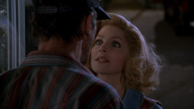 - How about a kiss?
- No.
- When a woman says no, she means yes.
- How about that kiss?
- Yes.
- No? I know your type. Come on, baby. We're two of a kind.