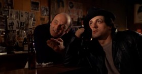 - Would you take a look at that guy? I mean, where are the real fighters gonna come from? The pros. All we got today are jig clowns.
- Clowns?
- That's right. Clowns.
<...>
- You callin' Apollo Creed a clown?
- Well, what else? Look at him.
<...>
- Hey, are you crazy? This man is champion of the world. He took his best shot and became champ. Huh? What shot did you ever take?