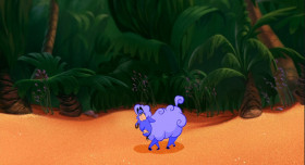 - Oh, you sure showed me. Now, about my three wishes.
- Dost mine ears deceive me? Three? You are down by one, boy.
- Ah, no. I never actually wished to get out of the cave. You did that on your own.
- Well, I feel sheepish. All right, you baaad boy, but no more freebies.