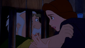 - Take me instead.
- You? You would take his place?
- Belle, no! You don't know what you're doing!
- If I did, would you let him go?
- Yes. But you must promise to stay here forever!
- Come into the light.
...
- You have my word.