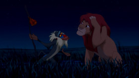 - I know what I have to do, but going back means I'll have to face my past. I've been running from it for so long.
[Rafiki hits Simba on the head]
- Ow! Jeez! What was that for?
- It doesn't matter. It's in the past.
- Yeah, but it still hurts.
- Oh, yes, the past can hurt. But the way I see it you can either run from it or learn from it.