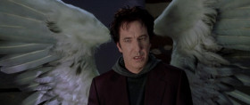 - Well, how do I know you're an angel?
- What, aside from the fiery entrance and the expansive wingspan? You want more proof? Fine. How about tequila?
- Where the hell are we?
- Only place you can go for a good tequila. Dos tequilas, por favor, and an empty glass.
- We're in Mexico?
- Actually, we're in the franchised Mexican eatery down the street from your apartment but it's impressive nonetheless.