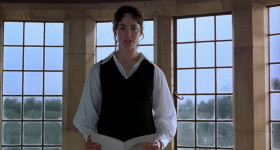 - That disgrace to humanity, that pest of society, Elizabeth, who, murderess and wicked queen that she was, confined her cousin, the lovely
Mary, Queen of Scots, for 19 years, and then brought her to an untimely, unmerited and scandalous death. Much to the eternal shame of the monarchy and the entire kingdom. "By a partial, prejudiced and ignorant historian."
- Fanny, you're awful!
- All those wars! The men all good for nothing, and hardly any women at all. Very tiresome. It's odd that history should be so dull. A great deal of it must be invention.
