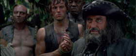- Now... Before I go just handing them over, I do have one or two conditions.
- Name them.
- Firstly. I'll be having me compass back. No, no, that's secondly. Firstly, upon your word, you will bring no harm to Angelica.
- I'll make no vows to the likes of you, Sparrow. But it costs me nothing to admit... that she was never in harm's way.
- Secondly then, priorly firstly. I will be having me compass back. Please? I do deserve it.