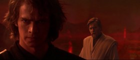 - You have allowed this dark lord to twist your mind... until now you have become the very thing you swore to destroy.
- Don't lecture me, Obi-Wan. I see through the lies of the Jedi. I do not fear the dark side as you do. I have brought peace, freedom, justice and security to my new empire.
- Your new empire?
- Don't make me kill you.
- Anakin, my allegiance is to the Republic, to democracy!
- If you're not with me... then you're my enemy.
- Only a Sith deals in absolutes. I will do what I must.
- You will try.
