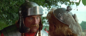 - Repeat for last time. Who are you?
- Iam Obelus, legionary of the 2nd Cohort, third Manipulo.
- And me?
- Asterix, my best friend.
- Do you make it on purpose?
- I am sorry. No, no. You are Asterix, The infamous Gaul spy.
- Is that everything?
- No, no. I made you prisoner when you entered in the camp to liberate to the druid.
- And to whom do you want to surrender?
- I don't know. I usually gives menhirs, not friends.
- To Caesar, stupid... Well. Now agree. To stupid Caesar.
- Is he Julius Ceasar's relative?
- What?
- Stupid Ceasar, is he Julius Ceasar's relative?
- What stupid Caesar? You give me to Julius Caesar. You are stupid.