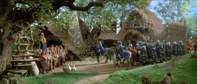 - Asterix, Obelix, give him the tax for Caesar.
- What is that?
- What the Roman soldiers abandon in the battlefield, Every time that we face them.
- That don't bothers to run.
- In a blacksmith, the price for metal, you can get a good bargain.
- It would also be an interest to an antique dealer. With this helmet a oil lamp can be made.
- And this armor can be use as mold to make cookies.
