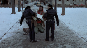 - Police. We've had some complaints about con men pretending to be blind and crippled.
- Oh, I'd love to help you, man, but I ain't seen nothing since I stepped on that landmine in Vietcong back in '72. It was rough, very painful.
- You were in Nam? So were we. Where?
- I was in Sang Bang, Dang Gong. I was all over that place, basically a lot of places, a lot of places.
- What unit were you in?
- I was with the Green Berets, Special Unit Battalion's Commando Airborne Tactics Specialist Tactics Unit Battalion. Yeah, it was real hush-hush. I was Agent Orange. That was my name, Agent Orange. Special Agent Orange, that was me.
- Airborne, huh?
- I can see! I can see! I have... I have legs. I have... Oh shit, look at this. Man! I can walk. Jesus, praise Jesus.