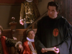 - Stand! Stand! All of you who defiled your sacred marriage beds and declare your sin! Stand up with me! As we stood against our enemies at sea! 
- There. You seee, your Grace? There are: no accomplices. He does this to rescue her from your justice. 
- Then I stand alone for Venice: and for this woman. 
- Arrest the senator. His trial will commence tomorrow. 
- Minister.  Do you wish to speak? I repeat, do you have something to say to this court?
- I am standing. 