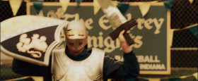 - Our mascot, back in high school, who was it? Come on, Harry, stay with me.
- «Whitey», the white knight. «Whitey». I guess it's better than calling him «Knighty». Then it'd be «Knighty Knight». Soon it'd be Toodles, and then Ta-Ta. It's very emasculating.