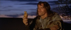 - What gods do you pray to?
- I pray to the Four Winds. And you?
- To Crom. But I seldom pray to him. He doesn't listen.
- What good is he then? It's just as I've always said.
- He's strong. If I die, I have to go before him and he will ask, what's the rule of steel? If I don't know it, he will cast me away. That's Crom, strong on his mountain.
- My god is greater.
- Crom laughs from his mountain at your Four Winds.
- My god is stronger. He is the everlasting sky. Crom lives underneath him.
