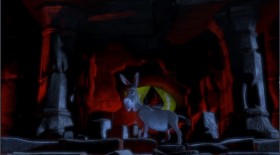 - Donkey, two things, okay? Shut... up. Now go over there and see if you can find any stairs.
- Stairs? I thought we was looking for the princess.
- The princess will be up the stairs in the highest room in the tallest tower.
- What makes you think she'll be there?
- I read it in a book once.
- Cool. You handle the dragon. I'll handle the stairs. I'll find those stairs. I'll whip their butt too. Those stairs won't know which way they're going. I'm gonna take drastic steps. Kick it to the kerb. Don't mess with me. I'm the stair master.