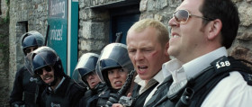 <b>Andy Wainwright:</b> - Maybe they're not here.
<b>Nicholas Angel:</b> - Wait here.
<b>Doris Thatcher:</b> - Don't go in on your own.
<b>Danny Butterman:</b> - Don't worry, he knows what he's doing.
<b>Nicholas Angel:</b> - Okay. They're in. You deal with the store. I'll deal with the trolley boy.
