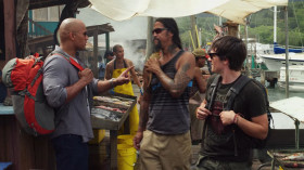- Wait, watch the lizard. Watch.
- Big man's afraid of a little lizard?
- Big man's not afraid. I love lizards when they're boots and belts.