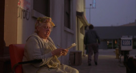 - Young man like you, drunk every day at noon. You oughta get yourself a job!
- I have one.
- Oh, Really?
- Yeah, killing the cockroaches in that place of yours.
- Son of a bitch. Kiss my tuchas.