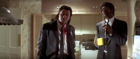 - I'm talkin'.  Now let me ask you a question, Jules. When you drove in here, did you notice a sign out front that said, "Dead nigger storage"?
- Naw man, I didn't.
- You know why you didn't see that sign?
- Why?
- 'Cause storin' dead niggers ain't my fuckin' business!