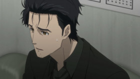 - Anyways, you're Okabe Rintaro from another worldline. There's nothing more to say. Go back.
- I did that to you... I took the you who loved me and made you disappear... And yet... And yet... You're telling me to kill you again? I can't... I can't do it...
