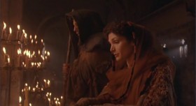 - There's a price on your head.
- How much?
- One hundred gold pieces.
- Is that all?
- I shall have to annoy the Sheriff more. Soon it will be 1,000.
- For 1,000, I'd turn you in myself.