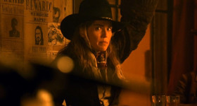 — Sign me up.
— No women in quick-draw. 
— There's no rules against ladies. It's just that women can't shoot for shit. Adíos, Reverend. Put 'em both in the contest.
