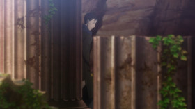 - Oh, there's our man. On the right, hiding behind the front column.
- But... How can you tell without even using a scanner?
- A beast can sniff out another beast's scent.