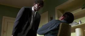 The path of the righteous man is beset on all sides by the iniquities of the selfish and the tyranny of evil men. Blessed is he who, in the name of charity and good will, shepherds the weak through the valley of darkness, for he is truly his brother's keeper and the finder of lost children. And I will strike down upon thee with great vengeance and furious anger those who attempt to poison and destroy my brothers. And you will know my name is The Lord when I lay my vengeance upon thee.