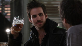 - I made a decision when it comes to Emma. I'm gonna back off.
- Back off?
- For the sake of the boy. Let his parents have a fair shot. Without a devilishly handsome pirate standing in the way.
- You serious?
- Yeah. I am devilishly handsome.
- Thanks, man.
- Oh, don't thank me yet. You see, I'm in this for the long haul. You've already walked out on Emma once. I'm not so sure she'll let you back in. Are you?
