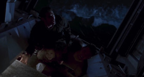<b>Eddie Carr:</b> - What do you need?
<b>Ian Malcolm:</b> - We need rope.
<b>Eddie Carr:</b> - Rope. Anything else?
<b>Ian Malcolm:</b> - Three cheeseburgers with everything.
<b>Nick Van Owen:</b> - No onions on mine.
<b>Sarah Harding:</b> - And an apple turnover.