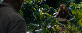 Why am I wearing this outfit in a jungle? Tiny, little shorts and a leather halter top. I mean, what is this?