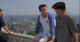 - You like living in Canada? 
- No, I live here with my wife.

