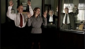 - I think we can lower our hands now... 
- Hands up! This is a robbery! 
- What are you looking at assholes? Gimme all your money or you're dead! 
- You've arrived too late, by one minute...
