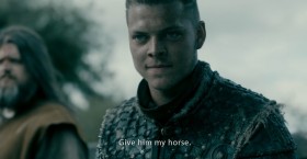 Stop fighting! Give him my horse. Give him my horse. He is too great a warior to fight on foot. 
