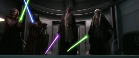 - Master Windu. I take it General Grievous has been destroyed then. I must say you're here sooner than expected.
- In the name of the galactic Senate of the Republic... You’re under arrest, chancellor.
- Are you trending me, master jedi?
- Your fate will be decided by The Senate.
- I am The Senate!
- Not yet.
- It’s treason, then.