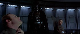 - Don't be too proud of this technological terror you've constructed. The ability to destroy a planet is insignificant next to the power of the Force.
- Don't try to frighten us with your sorcerer's ways, Lord Vader. Your sad devotion to that ancient religion has not helped you conjure up the stolen data tapes or given you clairvoyance enough to find the rebels' hidden fortress...
- I find your lack of faith disturbing.
