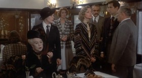 - I mean there was a man in my compartment last night. It was pitch-dark, of course, and my eyes were closed in terror.
- Then how did you know it was a man?
- Because I've enjoyed very warm relationships with both my husbands.
- With your eyes closed?
- That helped.
