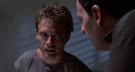 - So you're a soldier. Fighting for whom?
- With the 132-nd under Perry. From '21 to '27. Then I was assigned... under John Connor.
- Who was the enemy?
- A computer defense system built... built for SAC-NORAD by Cyberdyne Systems.
- I see. And this computer thinks it can win by killing the mother of its enemy. Killing him, in effect, before he's even conceived. A sort of retroactive abortion? Why didn't the computer
just kill Connor then? Why this elaborate scheme with the Terminator?
- It had no choice. Their defense grid was smashed. We'd won. Taking out Connor then would make no difference. Skynet had to wipe out his entire existence.
- Is that when you captured the lab complex and found... What is it called? The time displacement equipment?
- That's right. The Terminator had already gone through. Connor sent me to intercept, and they blew the whole place.
- Well, how are you supposed to get back?
- I can't. Nobody goes home. Nobody else comes through. It's just him and me. It's just him and me.